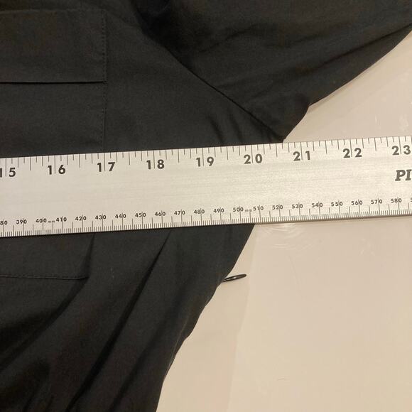 ALICE+OLIVIA Dress ~M Black Poplin Built-In-Skirt Roll-Tab-Slv Mini Knee Office - Picture 9 of 11